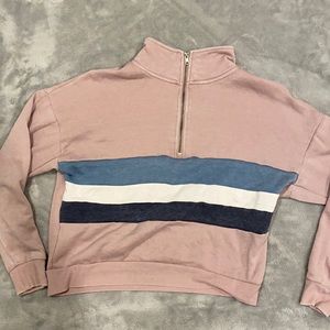 pink striped sweatshirt